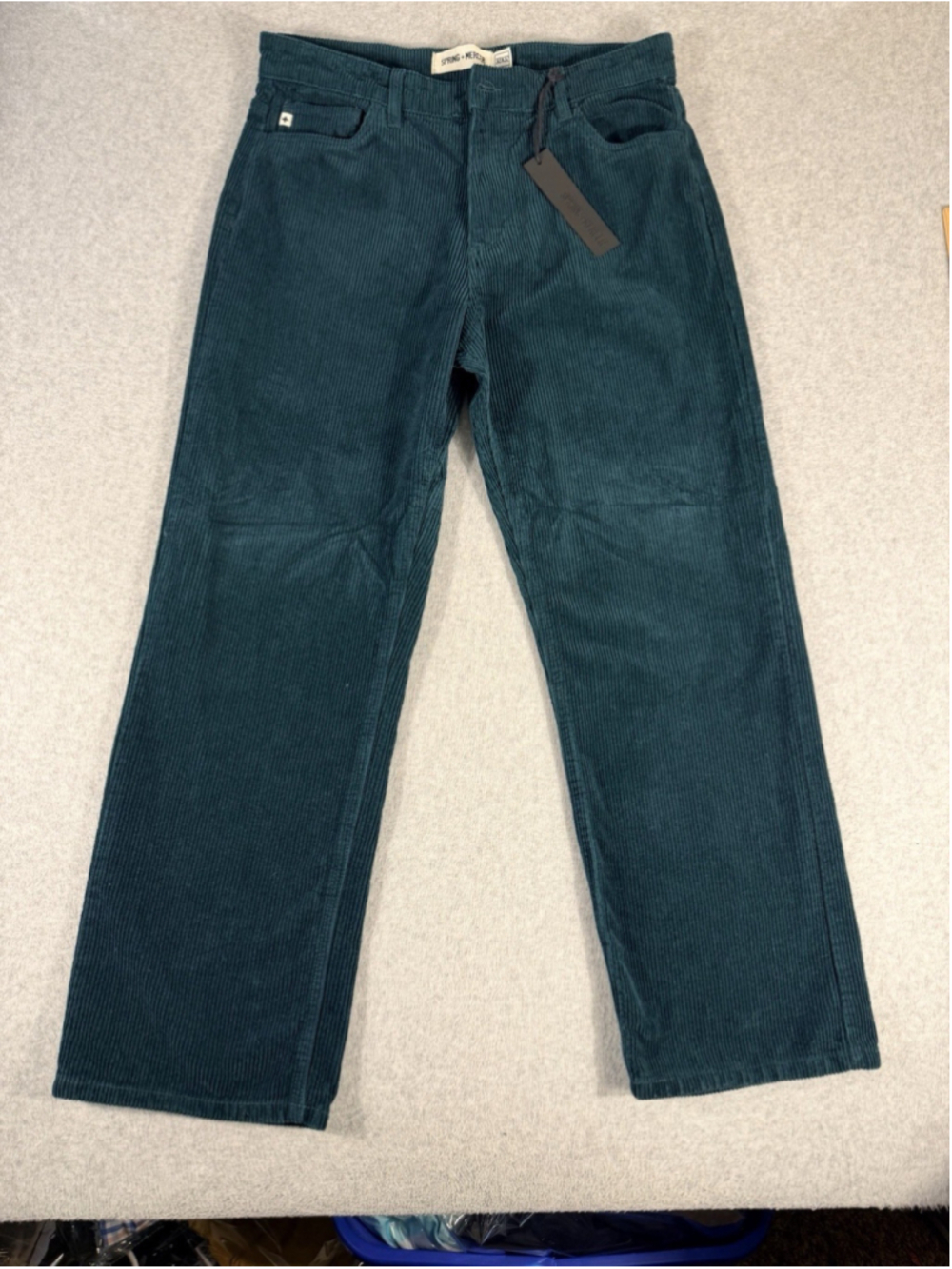 Spring + Mercer Corduroy Pants Mens 32x32 Green 100% Cotton NWT Straight Leg
